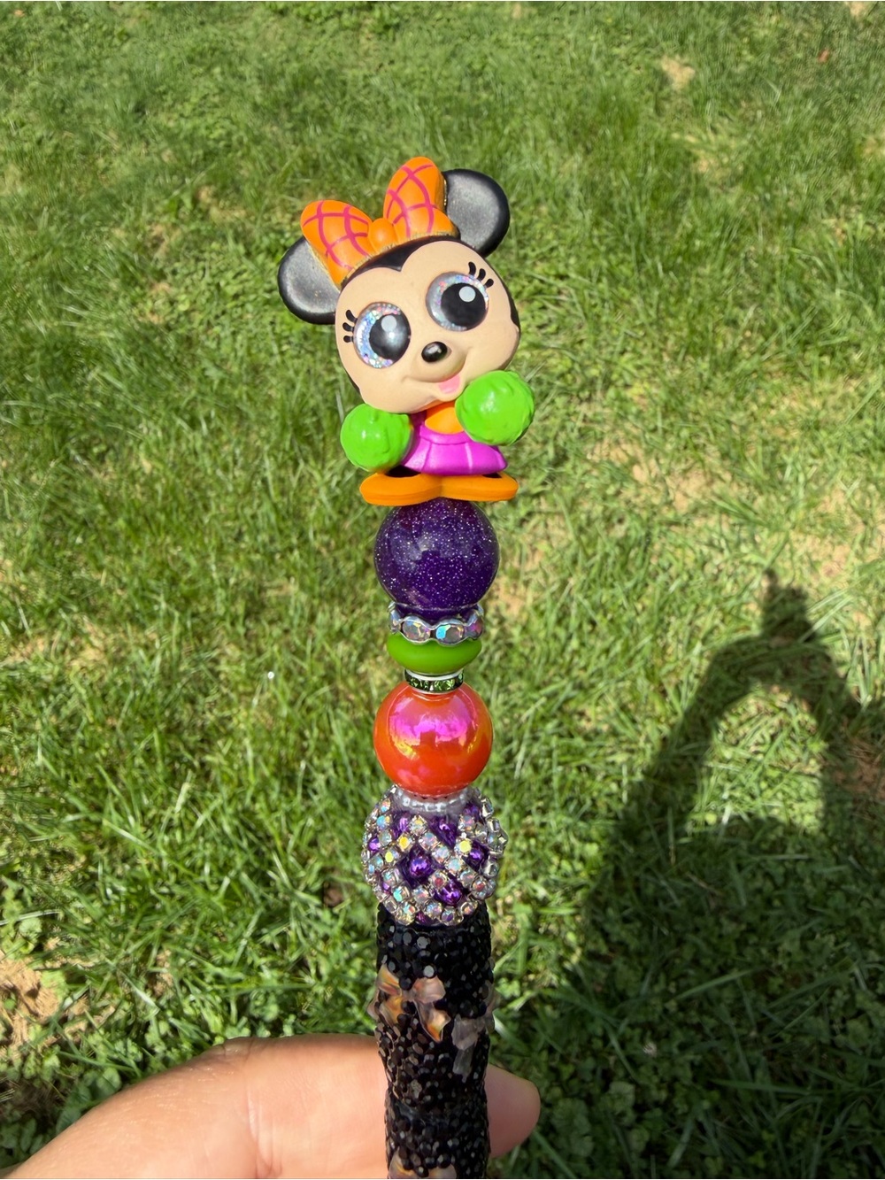 Cute Pink and Black Character Bead Pen -